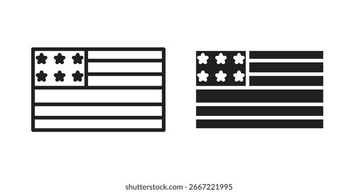 Icono de la bandera de los EE.UU. Vectores de los gráficos del doodle