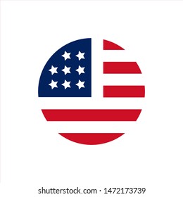 USA flag icon flat design  