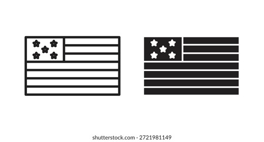 Icono de bandera de EE. UU. Icono plano simple. Versión Liner - Vector de stock.