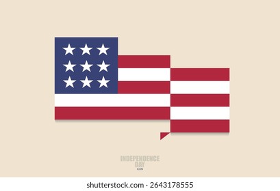 USA Flag Icon, In flat style.