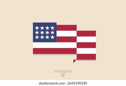 USA Flag Icon, In flat style. Editable file