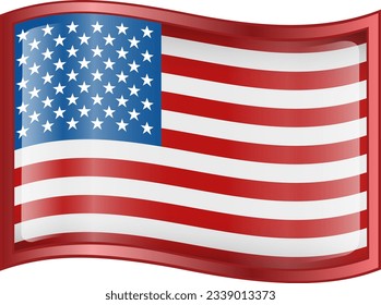 USA flag icon, isolated on white background