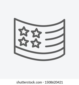 Usa flag icon line symbol. Isolated vector illustration of  icon sign concept for your web site mobile app logo UI design.