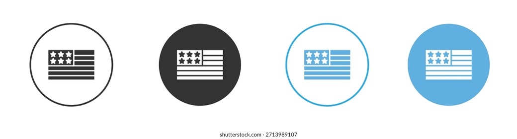 USA-Flaggensymbol Logo-Vorlagenentwurf Set