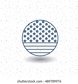 Usa flag icon. Patriotism nation and government theme. Silhouette and isolated design. Vector illustration