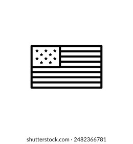 USA Flag Icon Set National Symbol Illustrations for Patriotism and Events