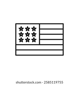 USA flag icon. simple thin line vector icon