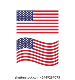 USA Flag Icon Vector Design.