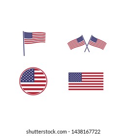 usa flag icon vector illustration design template
