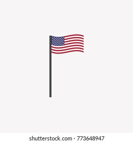 USA flag icon. Vector illustration.