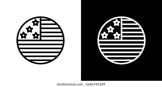 USA flag icon vector simple element illustration editable