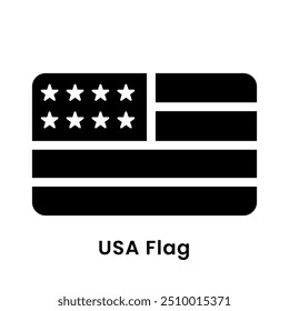 VECTOR de icono de bandera de EE. UU. Icono sólido plano de la bandera nacional de los Estados Unidos de América. EPS10