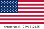 USA flag icons vector set. United States of America flat badges .Flag of usa vector flat symbol collection .USA flag labels set. Set of American flag icons isolated on transparent background.