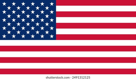 USA flag icons vector set. United States of America flat badges .Flag of usa vector flat symbol collection .USA flag labels set. Set of American flag icons isolated on transparent background.