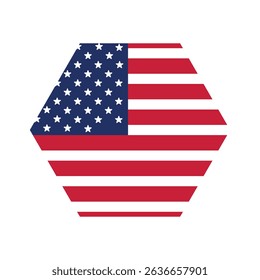 USA flag icons vector set. United States of America flat badges .Flag of usa vector flat symbol collection 
