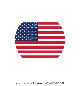 USA flag icons vector set. United States of America flat badges.Flag of usa vector flat symbol collection