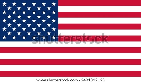 USA flag icons vector set. United States of America flat badges .Flag of usa vector flat symbol collection .USA flag labels set. Set of American flag icons isolated on transparent background.