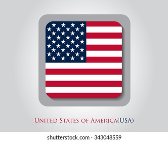 USA flag icon.United States flag vector illustration.