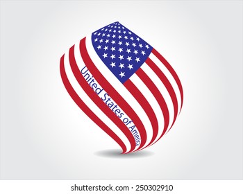 USA flag icon.Vector design template.
