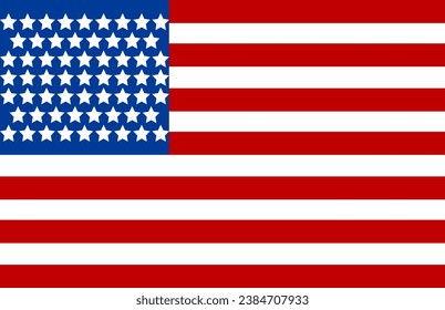 USA flag illustration. Flat, red-blue, USA flag icon for design, USA flag language selection. Vector icon