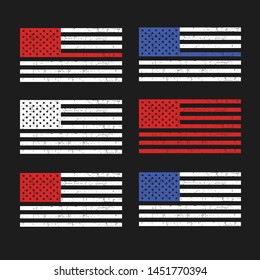 USA flag illustration with grunge effect. Vector illustration