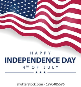 USA Flag illustration for Happy independence day of United States of America background.