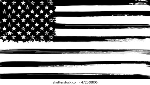 USA flag with ink grunge elements vector illustration