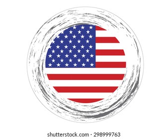 
USA flag inside distressed frame logo. Vector illustration format. Saved in illustrator version 10. 
