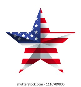 USA flag inside the star