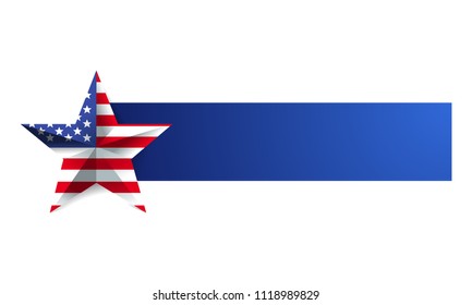 USA flag inside the star with banner below