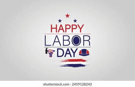 USA Flag Inspired Labor Day Text Design Celebrating