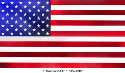 USA flag isolated art. Vector. Realistic old illustration.