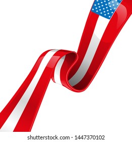 USA flag isolated on white  background 