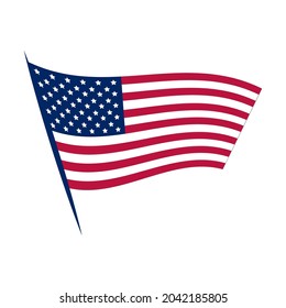 USA flag isolated on white background. Vector illustration .