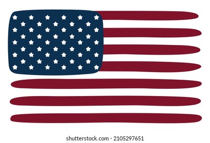 usa flag isolated on white background