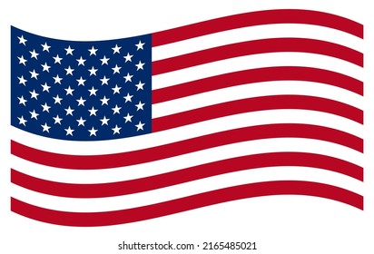 USA flag isolated on white background