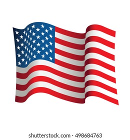 USA flag isolated on white background. Vector illustration