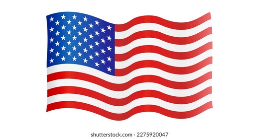 Bandera de Estados Unidos aislada sobre ilustración transparente