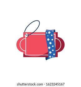Usa flag label design, United states america independence nation us country and national theme Vector illustration