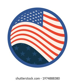 usa flag label on background