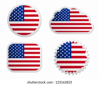 USA flag labels