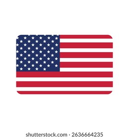USA flag labels set Set of American flag icons 