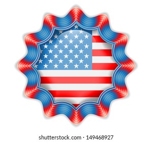 USA flag label.Vector