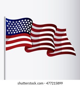 usa flag landmark patriotic united states of america icon. Colorful design. Vector illustration