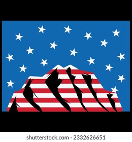 USA Flag landscape 4th of july t-shirt design