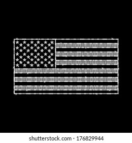 USA flag made of pearls