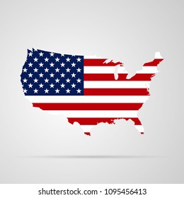 USA flag map