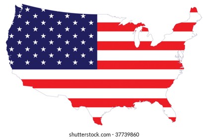 USA Flag Map