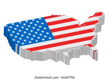 USA flag in map