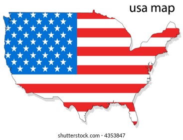 USA flag in map